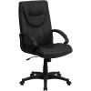 Flash Furniture Hansel High Back Black Leather Executive Swivel Office Chair with Arms
