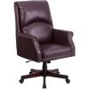 Flash Furniture High Back Pillow Back Burgundy LeatherSoft Executive Swivel Office Chair with Arms(Burgundy)