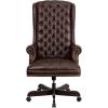 Flash Furniture High Back Traditional Fully Tufted Brown LeatherSoft Executive Swivel Ergonomic Office Chair with Arms(Brown)