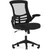 Flash Furniture Kelista Mid-Back Swivel Office Chair with Adjustable Seat Height, Ergonomic Mesh Desk Chair with LeatherSoft Seat, Black(Black Mesh)