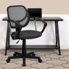 Flash Furniture Neri Low Back Black Mesh Swivel Task Office Chair with Curved Square Back and Arms(Grey)