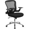 Flash Furniture Sam Mid-Back Black Mesh Executive Swivel Ergonomic Office Chair with Height Adjustable Flip-Up Arms