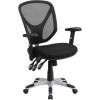 Flash Furniture Sam Mid-Back Black Mesh Multifunction Swivel Ergonomic Task Office Chair with Adjustable Arms