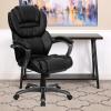 Flash Furniture Stella High Back Brown LeatherSoft Executive Swivel Ergonomic Office Chair with Arms(Black)