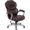 Flash Furniture Stella High Back Brown LeatherSoft Executive Swivel Ergonomic Office Chair with Arms(Brown)