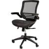 Flash Furniture Warfield Mid-Back Transparent Black Mesh Executive Swivel Office Chair with Graphite Silver Frame and Flip-Up Arms(Black Mesh/Black Frame)