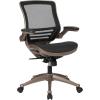 Flash Furniture Warfield Mid-Back Transparent Black Mesh Executive Swivel Office Chair with Melrose Gold Frame and Flip-Up Arms