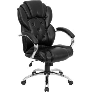 Flash Furniture Dorothy High Back Transitional Style Black LeatherSoft Executive Swivel Office Chair with Arms