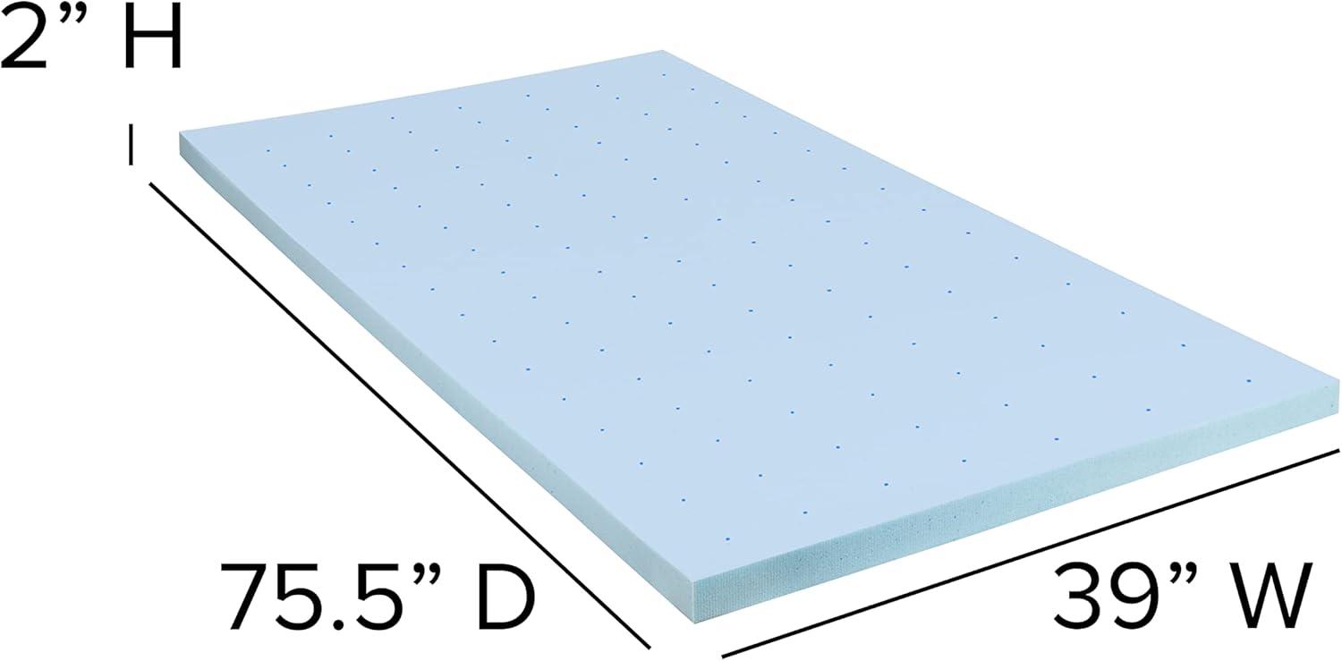image:imageFlash Furniture 14 Inch Metal Platform Bed Frame with 12 Inch Pocket Spring Mattress in a Box and 2 Inch Cool Gel Memory Foam Topper Twin