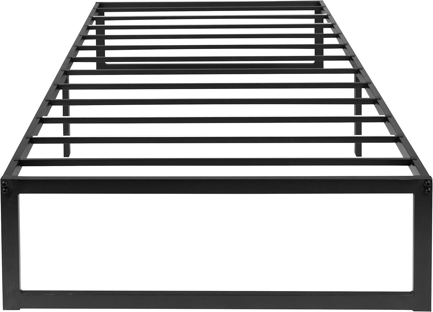 image:imageFlash Furniture 14 Inch Metal Platform Bed Frame with 12 Inch Pocket Spring Mattress in a Box and 3 inch Cool Gel Memory Foam Topper Twin