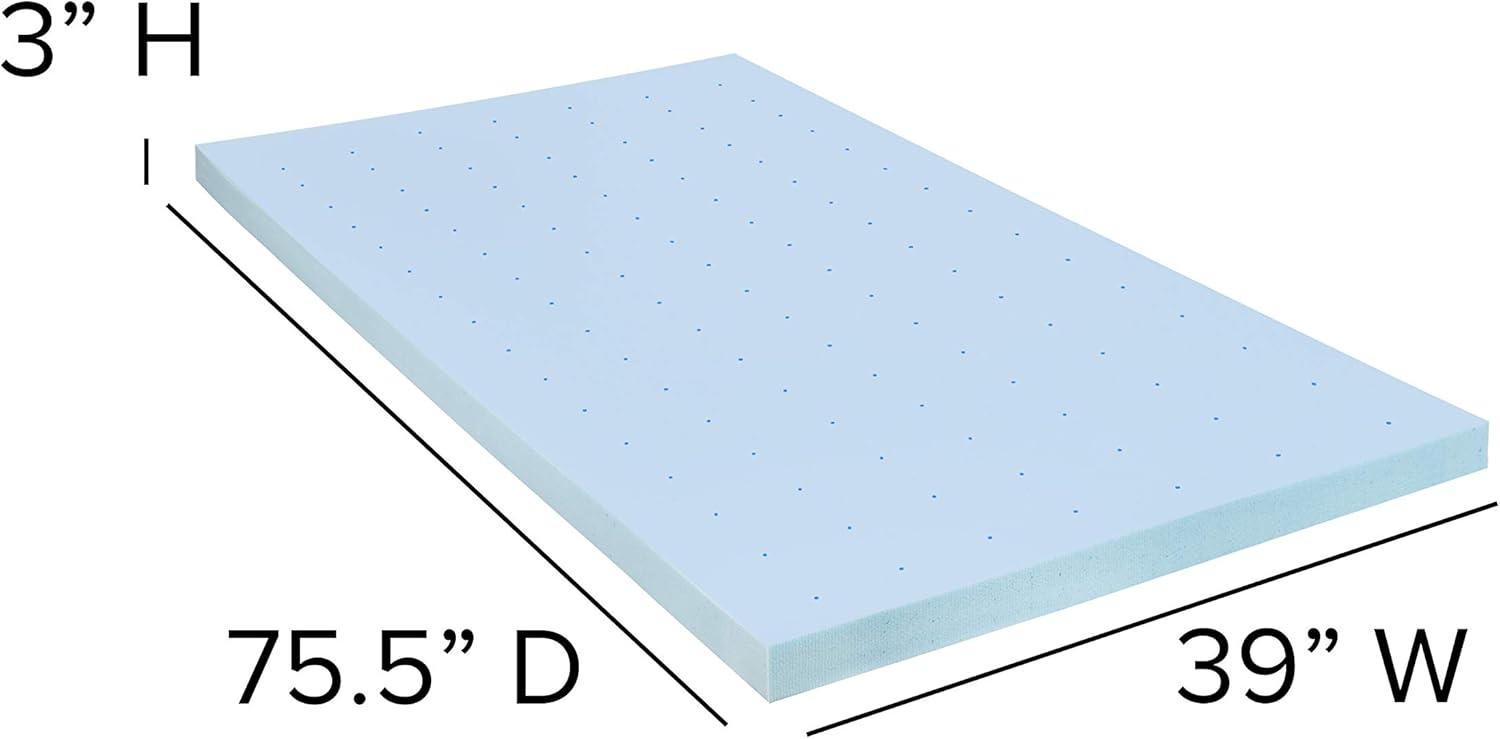 image:imageFlash Furniture 14 Inch Metal Platform Bed Frame with 12 Inch Pocket Spring Mattress in a Box and 3 inch Cool Gel Memory Foam Topper Twin