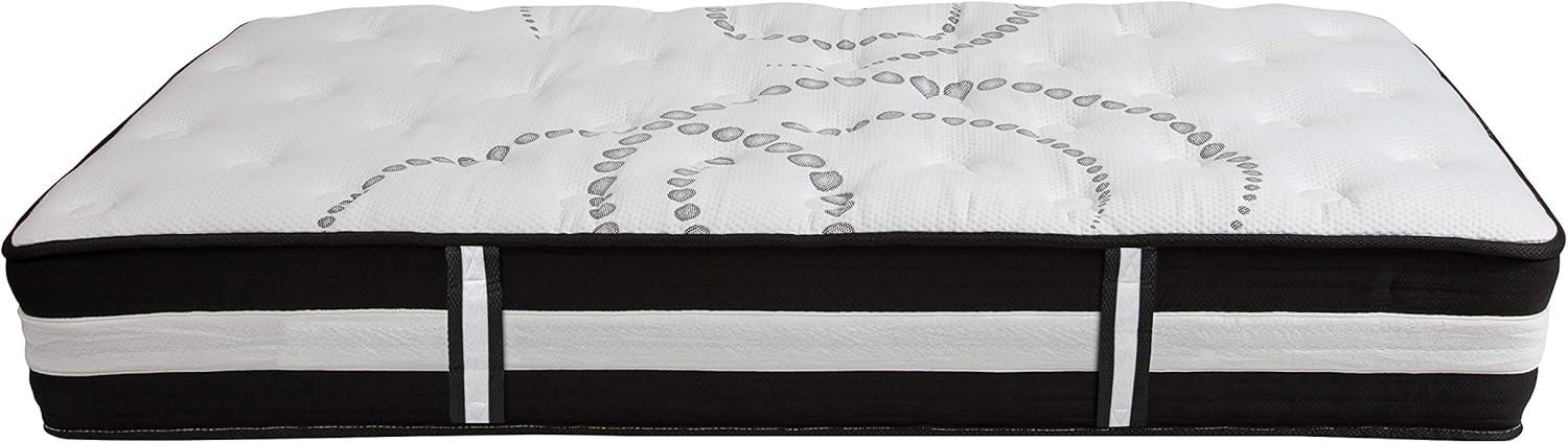 image:imageFlash Furniture 14 Inch Metal Platform Bed Frame with 12 Inch Pocket Spring Mattress in a Box and 3 inch Cool Gel Memory Foam Topper Twin