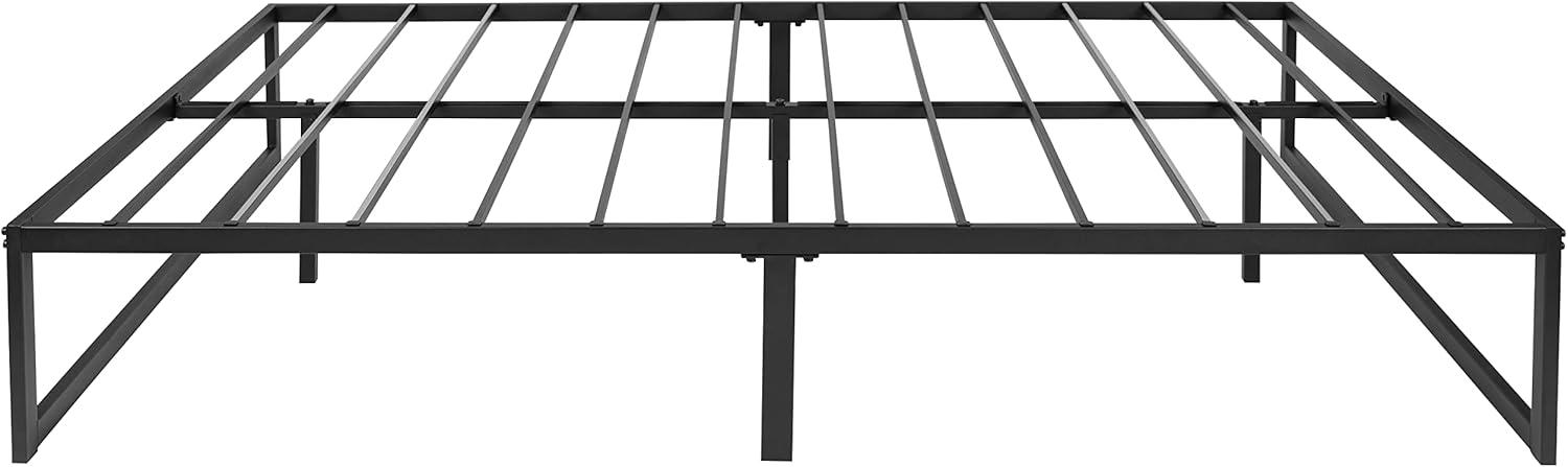 image:imageFlash Furniture Bentley 14 Metal Platform Bed Frame Black FrameSteel Slat Supports 125 Underbed Storage No Box Spring Needed Quick Lock FunctionalityFull
