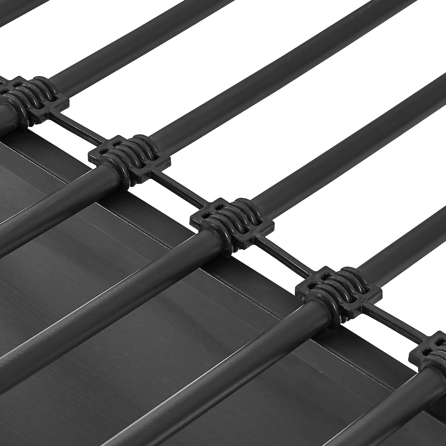 image:imageFlash Furniture Jake Loft Bed Frame with Desk Twin Size Black Metal Frame 250 lbs Static Weight Capacity Protective Guard Rails Assembles in 1 Hour or LessBlack