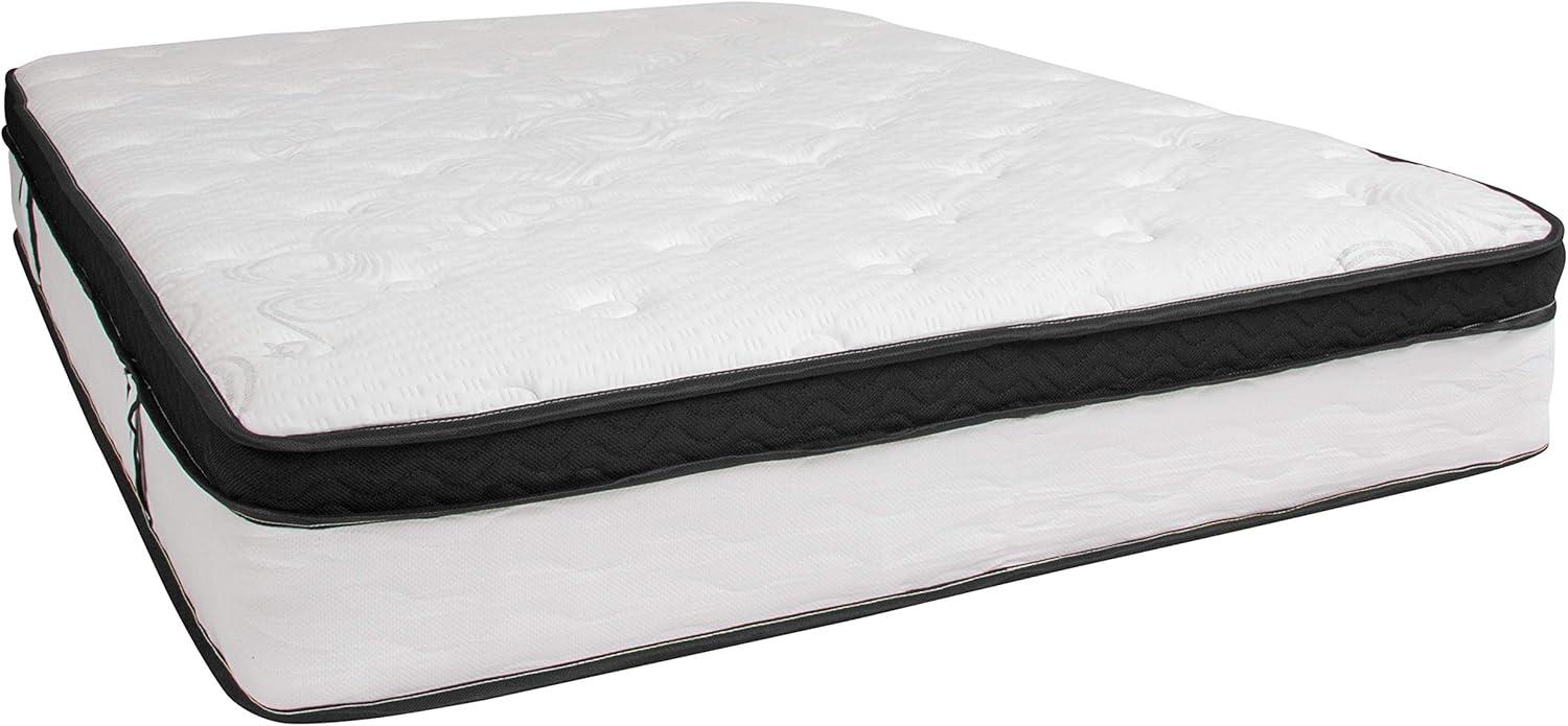 image:imageFlash Furniture Louis 14 Inch Metal Platform Bed Frame with 12 Inch Memory Foam Pocket Spring Mattress in a Box No Box Spring Required Queen