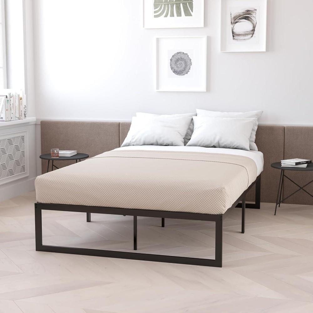 image:imageFlash Furniture Louis 14 Inch Metal Platform Bed Frame with 12 Inch Pocket Spring Mattress in a Box No Box Spring Required  Twin