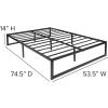 Flash Furniture 14 Inch Metal Platform Bed Frame with 10 Inch Pocket Spring Mattress in a Box (No Box Spring Required) – Full(Modern)