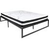 Flash Furniture 14 Inch Metal Platform Bed Frame with 10 Inch Pocket Spring Mattress in a Box (No Box Spring Required) – Full(Modern)