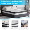 Flash Furniture 14 Inch Metal Platform Bed Frame with 10 Inch Pocket Spring Mattress in a Box and 3 inch Cool Gel Memory Foam Topper – Full