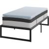 Flash Furniture 14 Inch Metal Platform Bed Frame with 12 Inch Pocket Spring Mattress in a Box and 2 Inch Cool Gel Memory Foam Topper – Twin