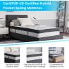 Flash Furniture 14 Inch Metal Platform Bed Frame with 12 Inch Pocket Spring Mattress in a Box and 2 Inch Cool Gel Memory Foam Topper – Twin