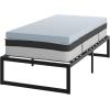 Flash Furniture 14 Inch Metal Platform Bed Frame with 12 Inch Pocket Spring Mattress in a Box and 3 inch Cool Gel Memory Foam Topper – Twin