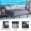 Flash Furniture Bentley 14″ Metal Platform Bed Frame – Black Frame/Steel Slat Supports – 12.5″ Underbed Storage – No Box Spring Needed – Quick Lock Functionality-Full
