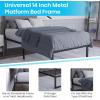 Flash Furniture Bentley 14″ Metal Platform Bed Frame – Black Frame/Steel Slat Supports – 12.5″ Underbed Storage – No Box Spring Needed – Quick Lock Functionality-Twin