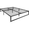 Flash Furniture Bentley 14″ Metal Platform Bed Frame – Black Frame/Steel Slats – 12.5″ Underbed Storage – No Box Spring Needed – Quick Lock Functionality-Queen