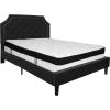 Flash Furniture Brighton Queen Size Tufted Upholstered Platform Bed in Black Fabric with Memory Foam Mattress