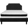 Flash Furniture Brighton Queen Size Tufted Upholstered Platform Bed in Black Fabric with Memory Foam Mattress