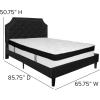 Flash Furniture Brighton Queen Size Tufted Upholstered Platform Bed in Black Fabric with Memory Foam Mattress