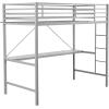 Flash Furniture Jake Loft Bed Frame with Desk – Twin Size – Black Metal Frame – 250 lbs. Static Weight Capacity – Protective Guard Rails – Assembles in 1 Hour or Less(Grey)
