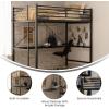Flash Furniture Jake Loft Bed Frame with Desk – Twin Size – Black Metal Frame – 250 lbs. Static Weight Capacity – Protective Guard Rails – Assembles in 1 Hour or Less(Black)