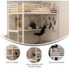 Flash Furniture Jake Loft Bed Frame with Desk – Twin Size – Black Metal Frame – 250 lbs. Static Weight Capacity – Protective Guard Rails – Assembles in 1 Hour or Less(White)