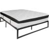 Flash Furniture Louis 14 Inch Metal Platform Bed Frame with 12 Inch Memory Foam Pocket Spring Mattress in a Box (No Box Spring Required) – Queen