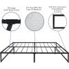 Flash Furniture Louis 14 Inch Metal Platform Bed Frame with 12 Inch Memory Foam Pocket Spring Mattress in a Box (No Box Spring Required) – Queen