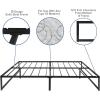 Flash Furniture Louis 14 Inch Metal Platform Bed Frame with 12 Inch Pocket Spring Mattress in a Box (No Box Spring Required) – Queen