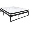 Flash Furniture Louis 14 Inch Metal Platform Bed Frame with 12 Inch Pocket Spring Mattress in a Box (No Box Spring Required) – Queen