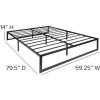 Flash Furniture Louis 14 Inch Metal Platform Bed Frame with 12 Inch Pocket Spring Mattress in a Box (No Box Spring Required) – Queen