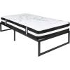 Flash Furniture Louis 14 Inch Metal Platform Bed Frame with 12 Inch Pocket Spring Mattress in a Box (No Box Spring Required) – Twin