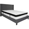 Flash Furniture Riverdale Queen Size Tufted Upholstered Platform Bed in Dark Gray Fabric with Memory Foam Mattress(Dark Gray)