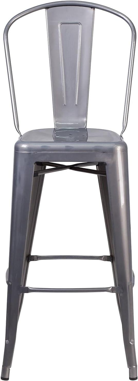 image:imageFlash Furniture 30 High Clear Coated Indoor Barstool with BackPack of 1