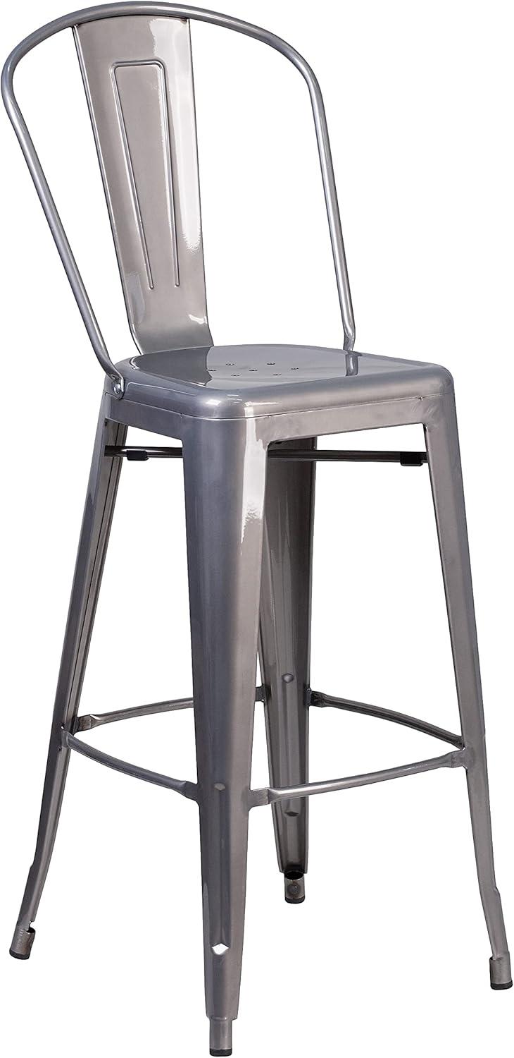 image:imageFlash Furniture 30 High Clear Coated Indoor Barstool with BackSet of 4