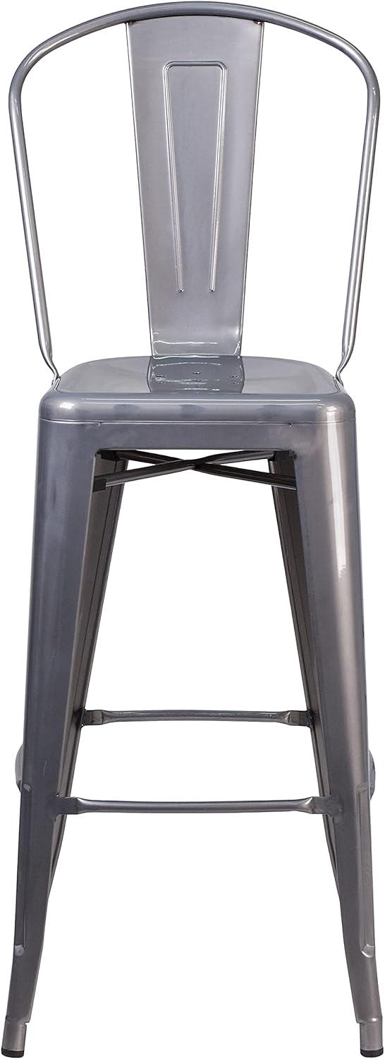 image:imageFlash Furniture 30 High Clear Coated Indoor Barstool with BackSet of 4