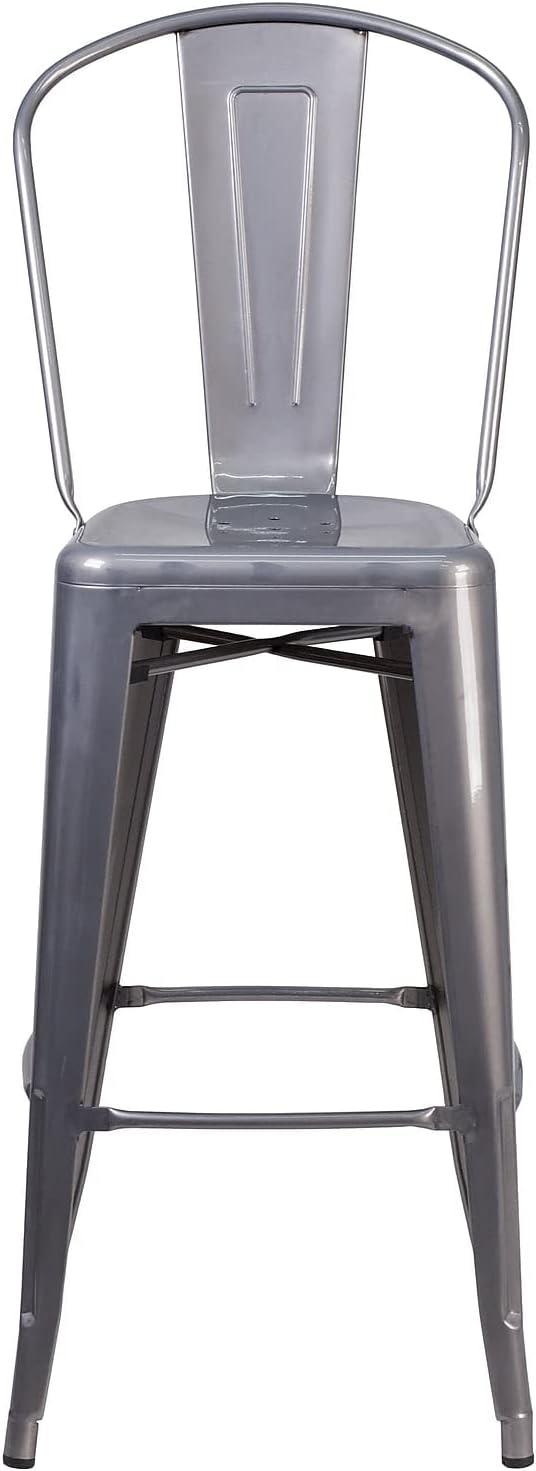 image:imageFlash Furniture 30 High Clear Coated Indoor Barstool with BackSet of 4