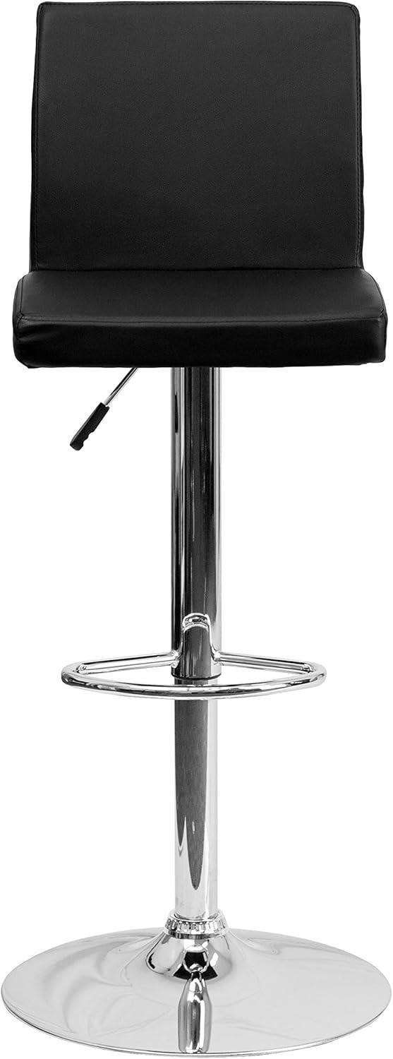 image:imageFlash Furniture Avery Contemporary White Vinyl Adjustable Height Barstool with Panel Back and Chrome Base Pack of 2Black
