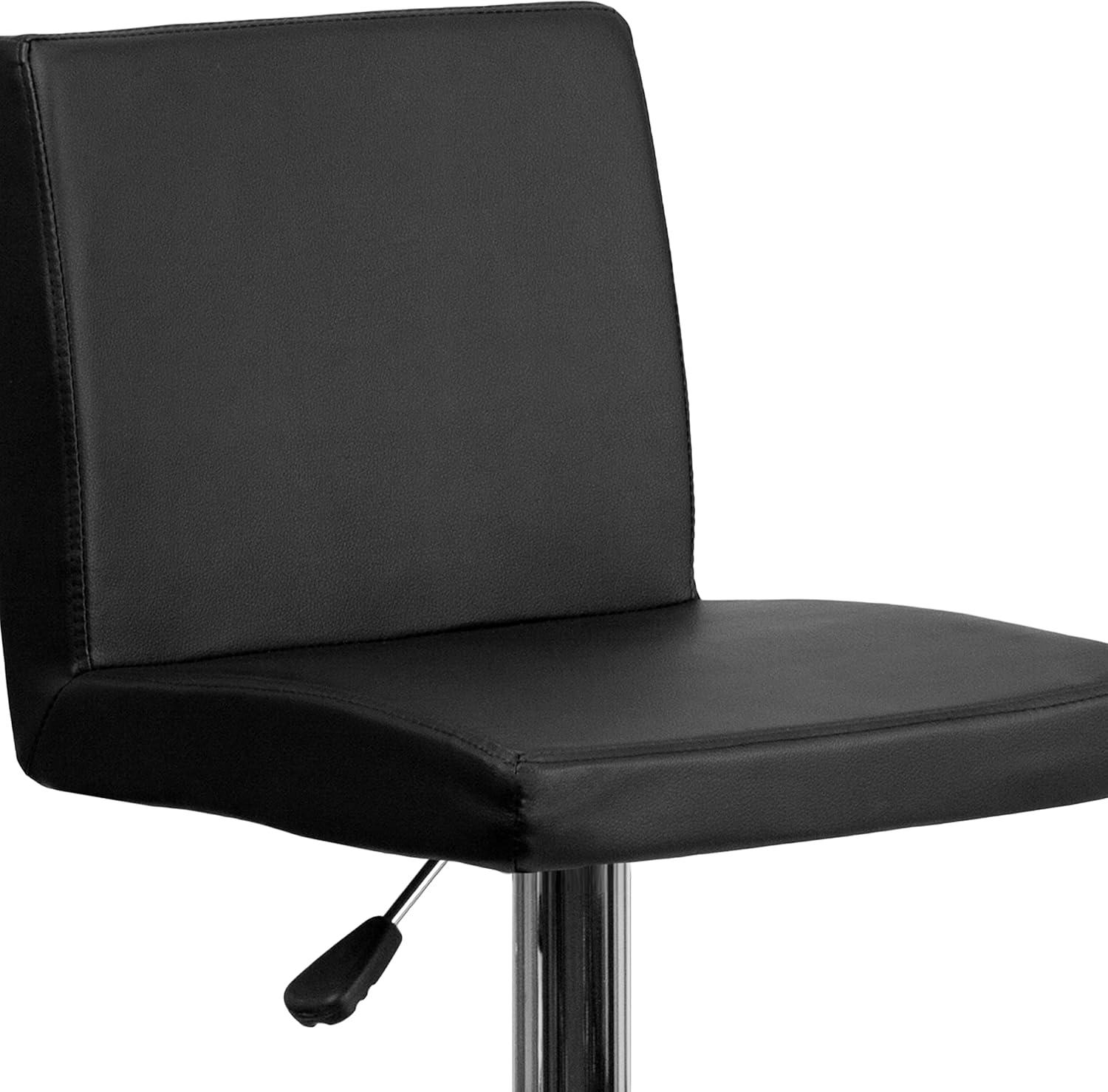 image:imageFlash Furniture Avery Contemporary White Vinyl Adjustable Height Barstool with Panel Back and Chrome Base Pack of 2Black