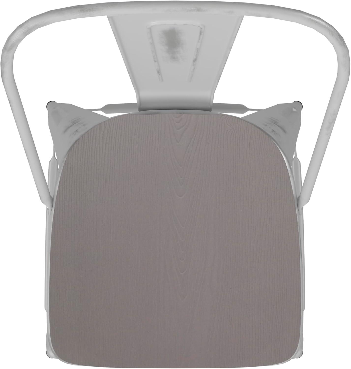 image:imageFlash Furniture Carly Commercial Grade 30 High Black Metal IndoorOutdoor Bar Height Stool with Back and Black Polystyrene SeatWhiteGray