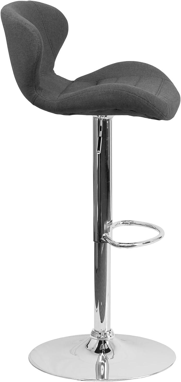 image:imageFlash Furniture Contemporary Charcoal Fabric Adjustable Height Barstool with Curved Back and Chrome BaseCharcoal Fabric